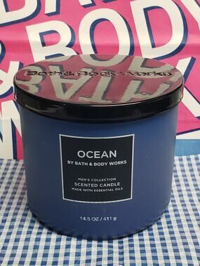 BBW Ocean Men's Collection Large 3 Wick Candle Home Fragrance Decor